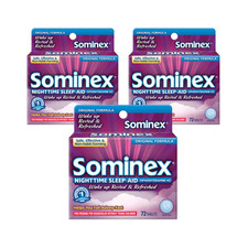 Sominex Nighttime Sleep-Aid Maximum Strength Formula Single Dose 72 Tablets -