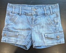 Calvin Klein Women's Vintage Denim Shorts Size 4 Pockets Light Blue
