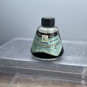Vintage Speed-O-Print No 96A Stencil Correction Fluid Vintage Glass Bottle