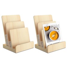 3 Tier Pine Wood Pamphlet Display Stand Brochure Holder 6 x 9 Literature Stan...