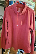 LL Bean Womens XL Cozy Mixed Knit Sweatshirt Pullover Red Chestnut Heather NWT