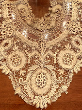 Rare Ornate Antique Victorian Embroidered Lace Dress Bodice Applique  19th C.