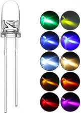 200Pcs 3Mm LED Assorted Light Emitting Diodes Diffused 2Pin round UV White Red Y