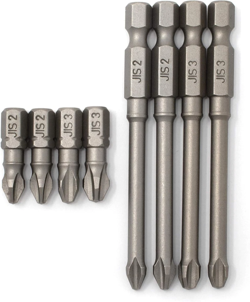 Durable Alloy Steel JIS Impact Bits Set - 8-Piece with Short & Long Variants - Image 3 of 4