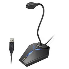 USB Computer Microphone, Plug Play Desktop Omnidirectional with mute button