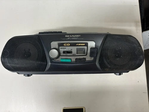 Vintage Sharp QT-CD111 Portable Boombox AM-FM Radio, CD/Cassette Player