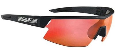 Gafas de Sol Salice C-SPEED Black/Rw Red Mirror Vented Orange Lens TU unisex