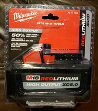 Milwaukee M18 18V Lithium-Ion High Output 6.0Ah Battery Pack 48-11-1865 NEW