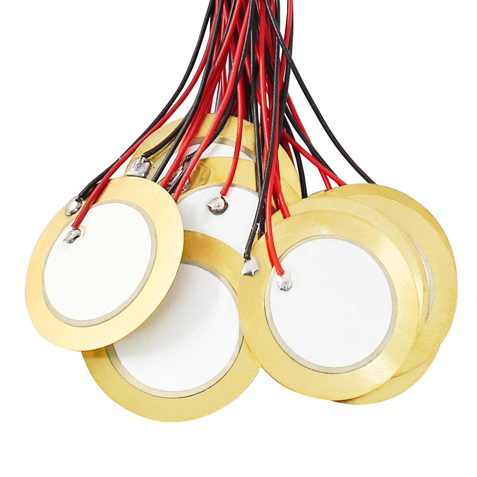 20Pcs 27mm Piezo Discs with 3.81" Leads Mic Drum Trigger Acoustic Pickup CBG Gui