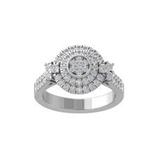 Sterling Silver 0.5Ct Lab Grown Diamond Fashion Ring Size 9 for Women 4.83gm