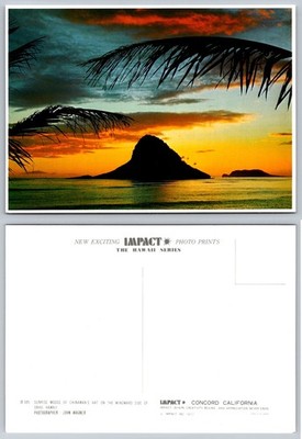 Vintage 1977 Chinaman's Hat Hawaii Sunrise Postcard by John Wagner