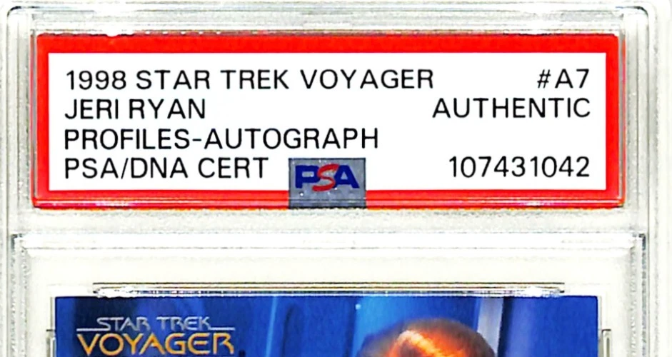 1998 Star Trek Voyager Profiles JERI RYAN Signed Card #A7 PSA/DNA Slabbed - Image 2 of 3