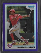 2010 Bowman Chrome DOMINGO SANTANA Purple Refractor 328/999 Seattle Mariners