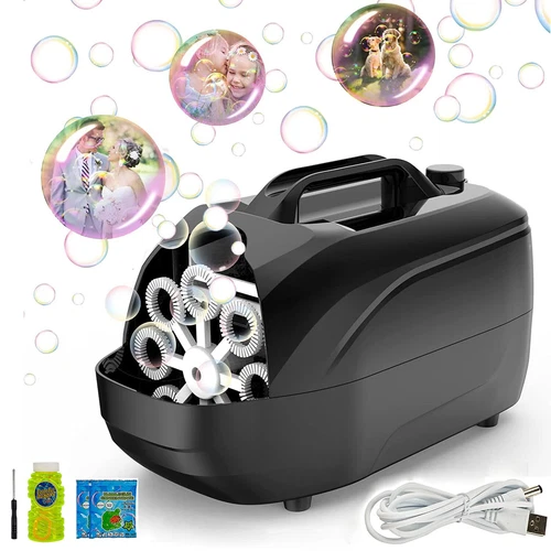 Electric Bubble Machine 2 Speed Bubble Blower for Kids Parties Weddings Outdoor - Picture 1 of 13
