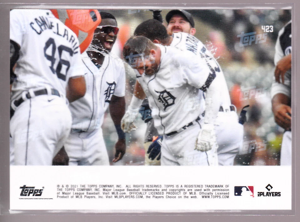 Akil Baddoo Robbie Grossman Tigers 2021 Topps Now Squeeze Play #423 Purple 12/25 - Image 2 of 2