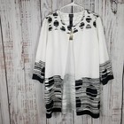 Chico's Travelers Black White Long Sleeve Crushed Jacket Cardigan Women's 3 XL