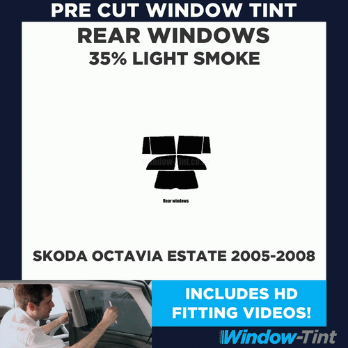 Pre Cut Window Tinting Film for Skoda Octavia Estate 2005-08 35% Light Rear Tint - Picture 2 of 10
