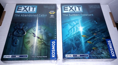 Exit The Game - 2 Games - The Sunken Treasure & Abandoned Cabin - New / Sealed