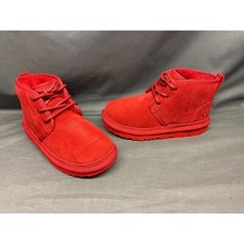 UGG Australia Boys Neumel II Boots Lace-Up Suede Red Size 5 NEW IN BOX 