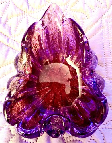 Murano Art Glass Bleeding Heart Ercole Barovier Toso 24k Gold Flecks Adventurene