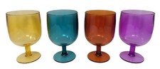 4 Pack Stacking Wine Glasses in Clear Tube Plastic Drink Glass Party Reusable