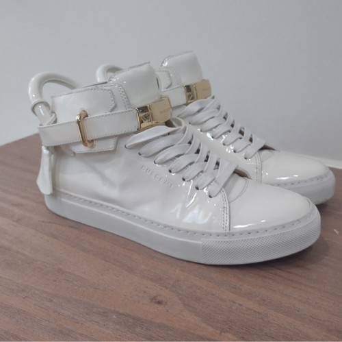 Buscemi white patent mid-top gold padlock unisex 100mn sneakers 39 $890 - Bild 3 von 12