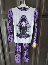 Wednesday Adams Sleep Set, Nevermore Academy Girls Purple Knit, Size 10