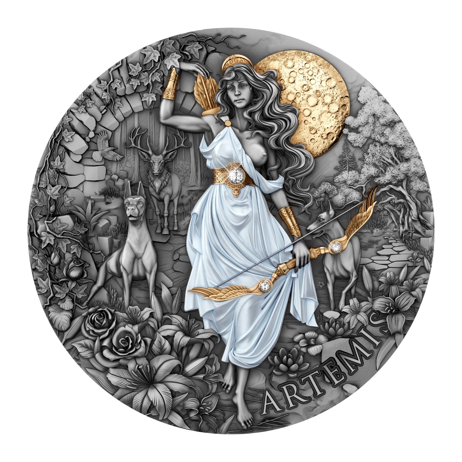 ARTEMIS 2oz High Relief .999 Silver Coin - 2000 Francs CFA 2024 PRESALE-image