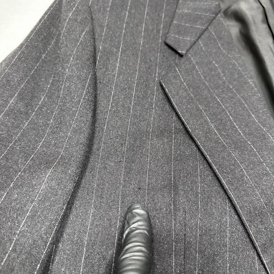 Blazer Pal Zileri Para Hombres 44 Gris Oscuro Rayas Lana Cachemira Lanificio Hecho en Italia Foto 3 de 4