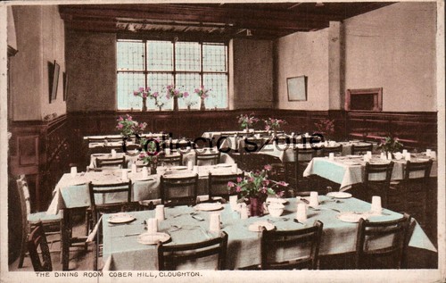 1937 Cober Hill Guest House Cloughton das Esszimmer gedruckte Postkarte verschickt