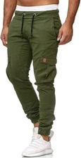 Sprifloral Men's Combat Cargo Trousers Cotton Work Athletic Pants Multi Pockets