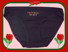M Black w Red Green LOGO Stretch COTTON Victoria's Secret BIKINI Pantie