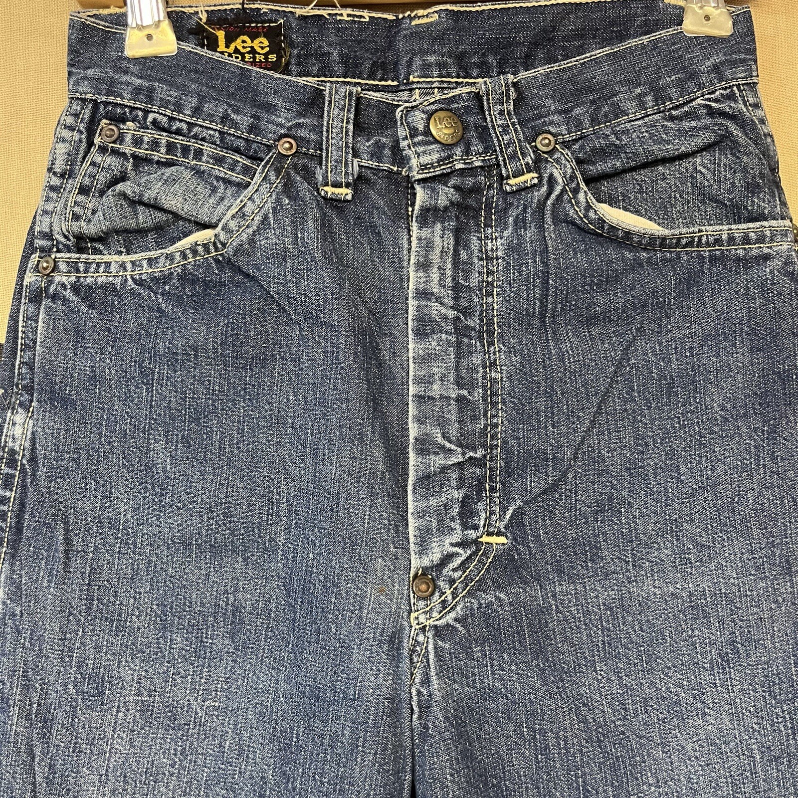 Vintage 40s 50s Lee Jeans Crotch Rivet Size 24 x … - image 4