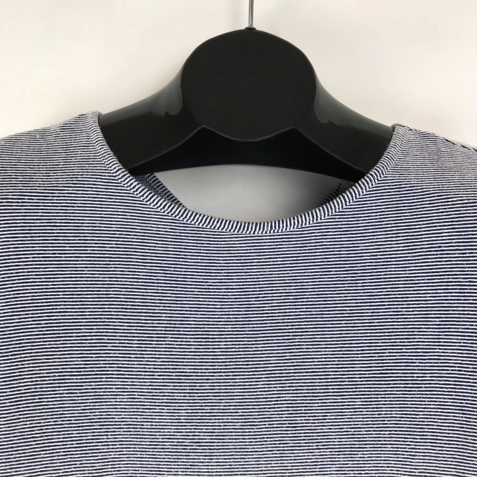 Top Christian Siriano Botón Espalda Rayas Para Mujer Pequeño Elastizado Tejido Puño Enrollado Foto 2 de 4