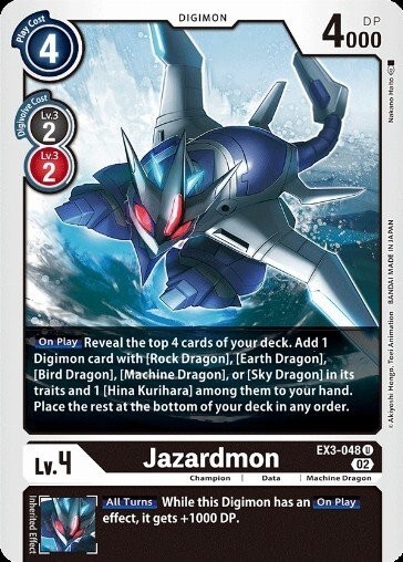 Jazardmon EX3-048 U Draconic Roar Digimon TCG