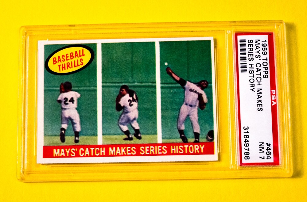 1959 Topps #464 Willie Mays Catch * PSA 7 NM *