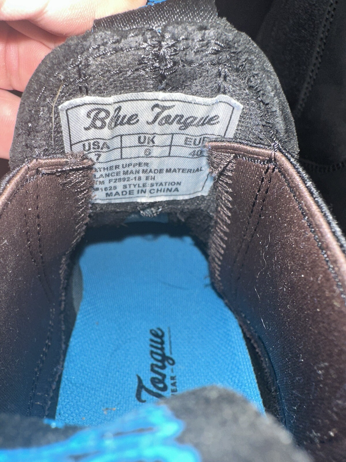 BLUE TONGUE Boots Men's Chelsea Black Leather Boots Size US 7