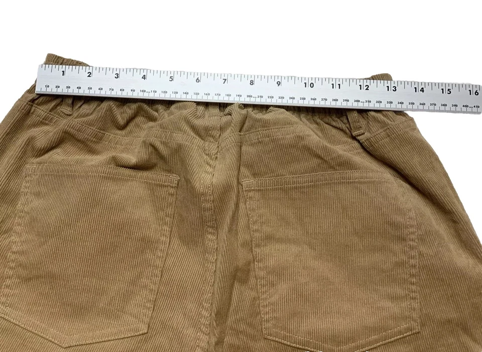 Pantalones de pana para mujer Appleseeds talla 10 tostados pierna ancha elásticos informales línea delgada Foto 3 de 4