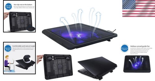 Gaming Laptop Cooling Pad Laptop Fan Cooler Stand Foldable Notebook Support C... - Picture 2 of 8