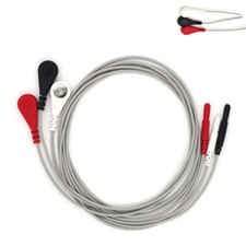 3-Lead ECG EKG Lead wire Lead Cable Snap Din Type 1.5mm Type AHA 0.9m 3ft