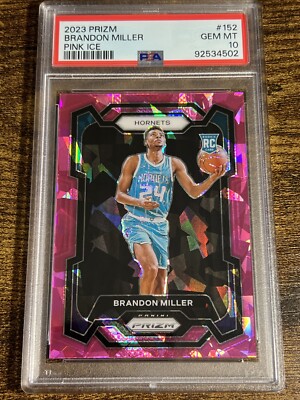 BRANDON MILLER 2023-24 Panini Prizm Pink Ice RC Rookie PSA 10 GEM
