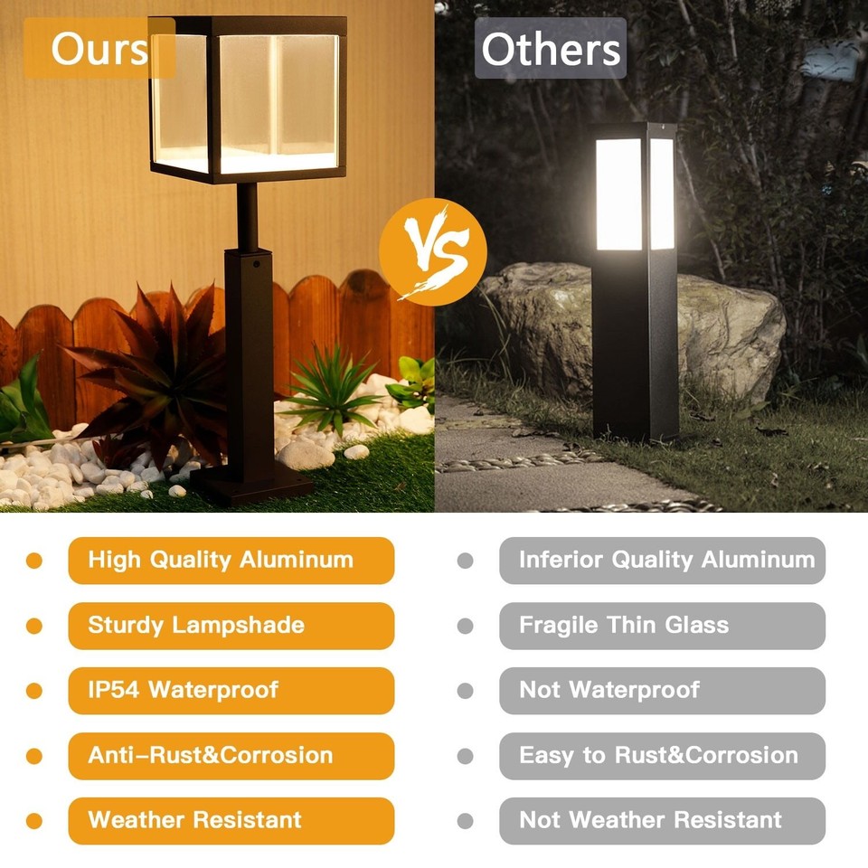 Outdoor Pathway Lights LED Lantern 23.6 IN IP54 13W 800Lm N/A 23.62in