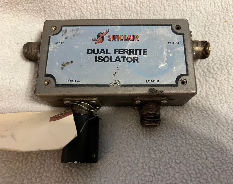 Used SINCLAIR Dual Ferrite Isolator Model I3213A Freq MW3055 Ser No 411.5125