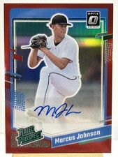 2023 Panini Donruss Optic Marcus Johnson Baseball /25 Autograph Red Prizm