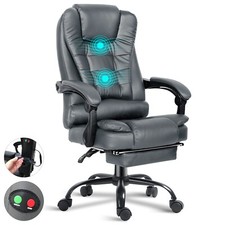 Image of Massage Office Chair Executive Gaming Heated Recline Footrest Computer Chairs