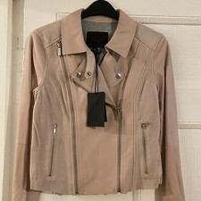 Paige Pink Leather & Suede Silvie Jacket Moto Flora Zip Pockets Size Xs Bnwt