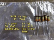 NEW Allen Bradley Fixed Resistors 7409 3.3 OHMS, 1 Watt, Lot of 5 *FREE SHIPPING
