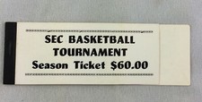 1986 SEC Basketball Tournament at Rupp Arena Season Ticket Cover and Stubs