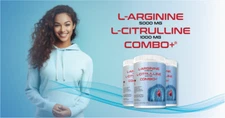 Combo+ L-Arginine 5000mg L-Citrulline 1000mg, Nitric Oxide, Heart, & Workout!