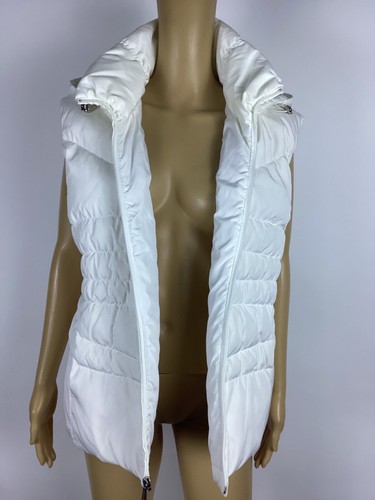 NNT Women's Michael Kors White Zip Quilted Down Vest with Removable Hood XL - Picture 4 of 8